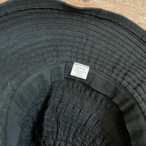 Black Sunhat Foldable One Size - Picture 2 of 3